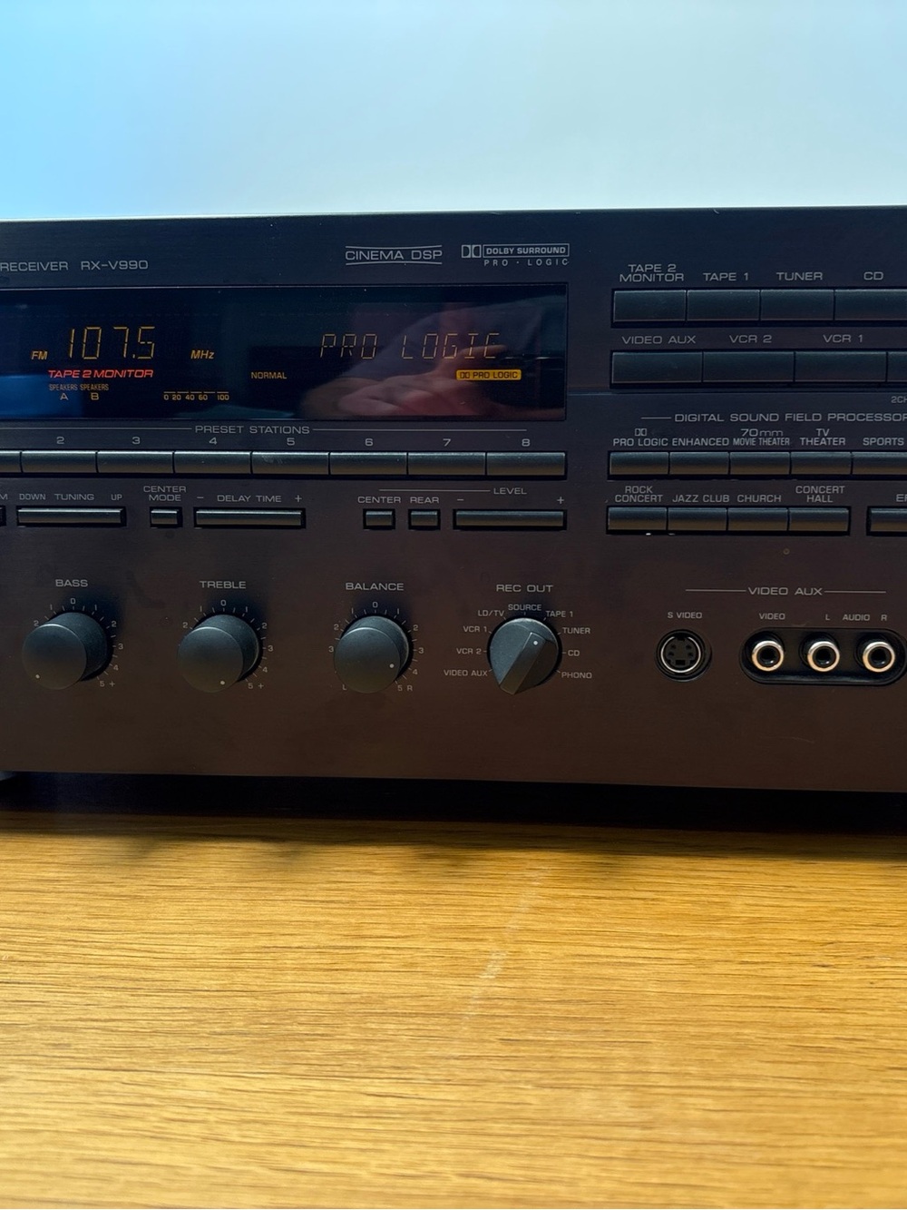Yamaha Black AV Stereo Receiver with Front Knobs and Display